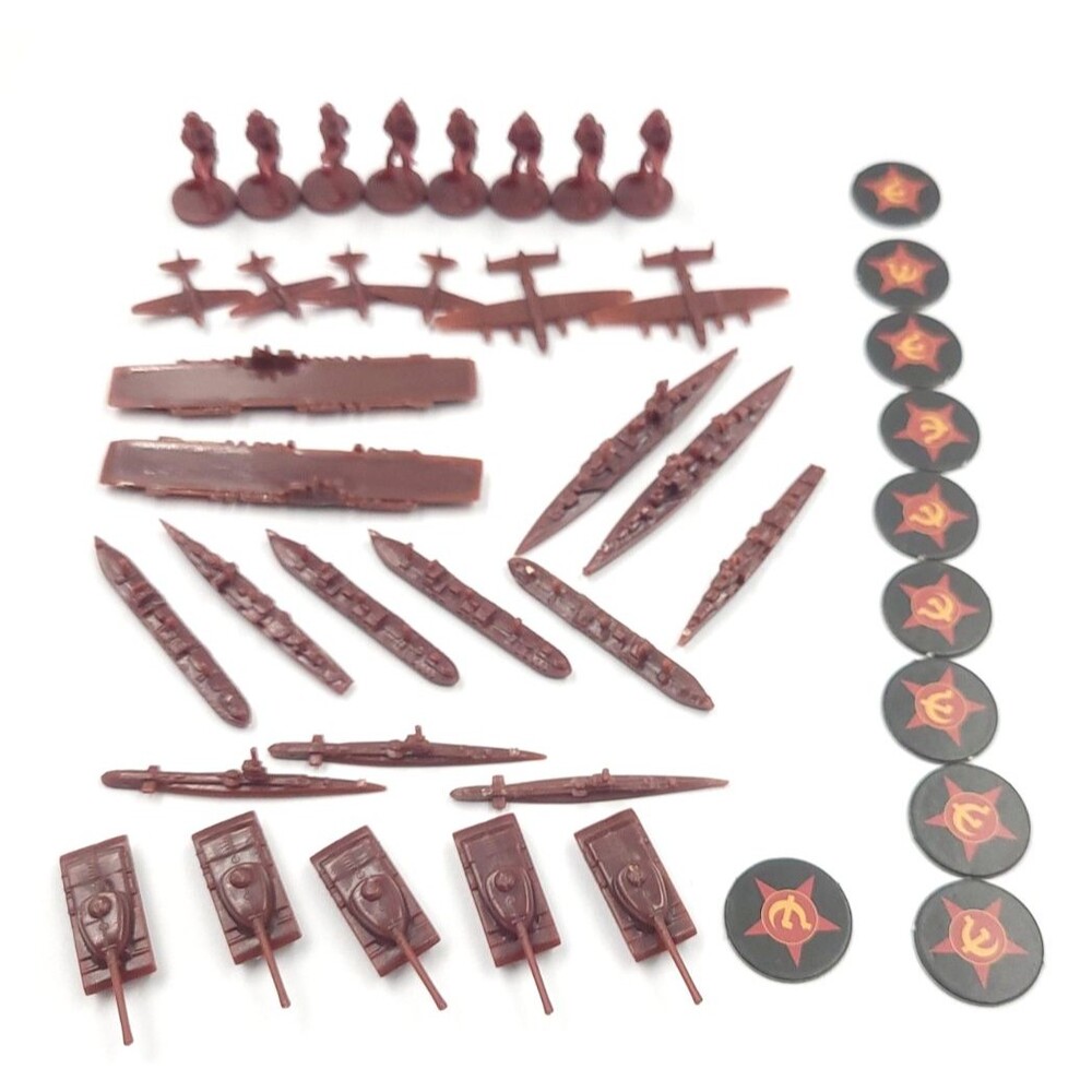 Axis & Allies 1941 Replacement Parts USSR 42 Pieces & Markers 2012 Board Game